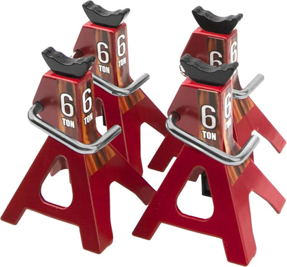 4Pcs Vgoohobby 1/10 RC Scale Toy Decoration Metal Jack Stands Red