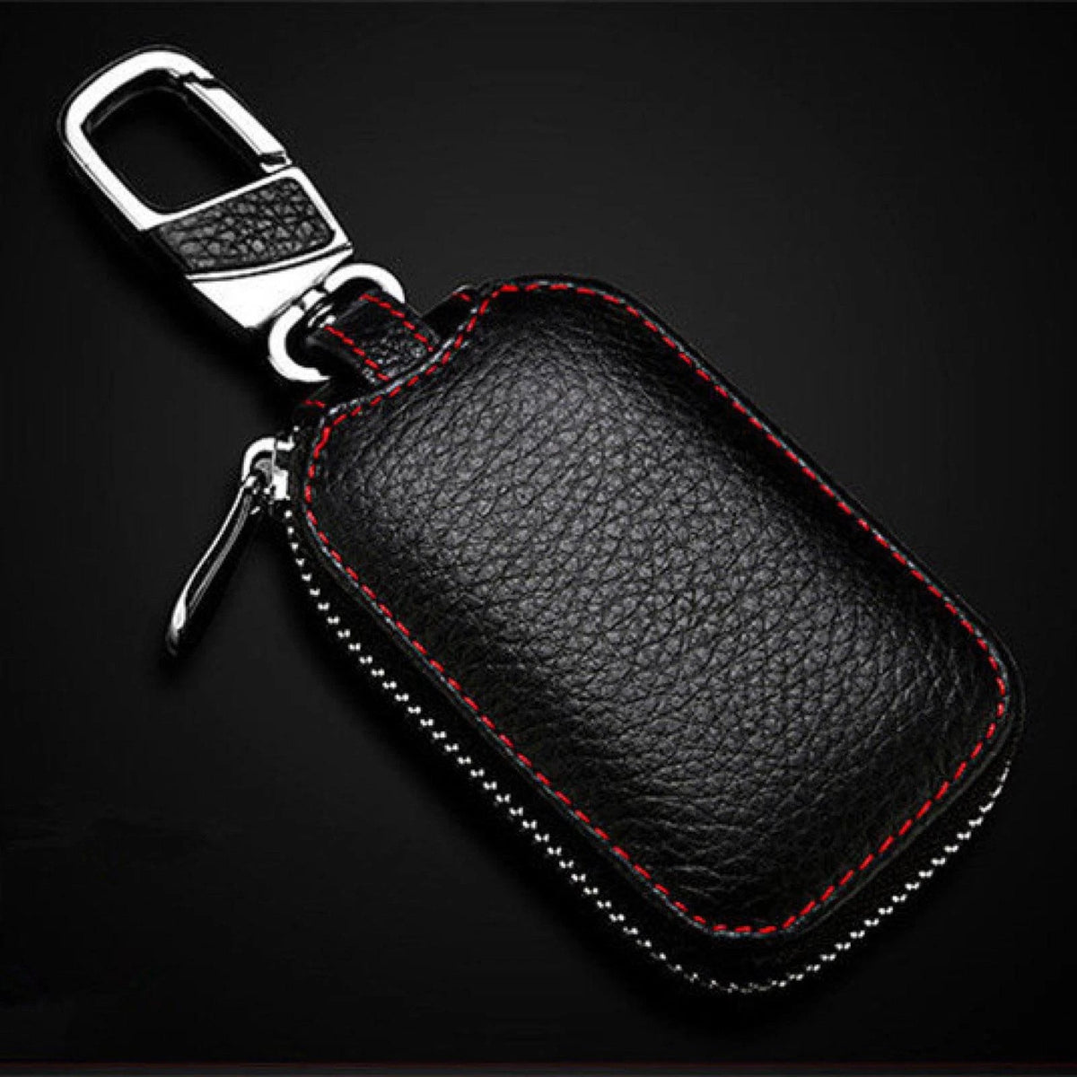 Leather Car Key Chain Bag Smart Key Holder Cover Remote Fob Case C
