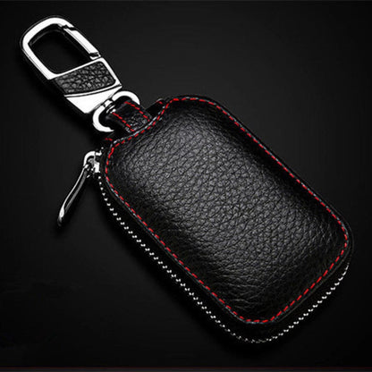 Leather Car Key Chain Bag Smart Key Holder Cover Remote Fob Case C
