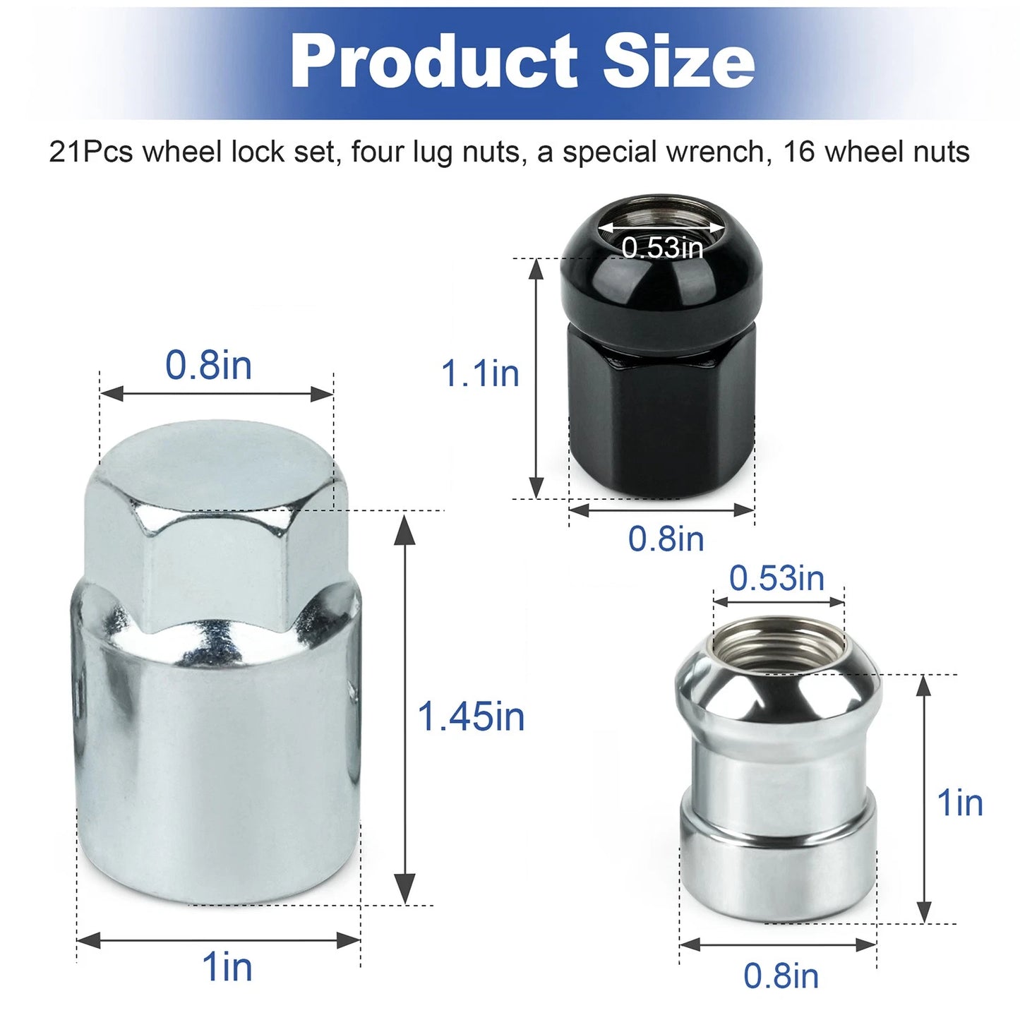 21Pcs 08W42-SCV-101 Wheel Lock Set For Honda CR-V Accord Civic