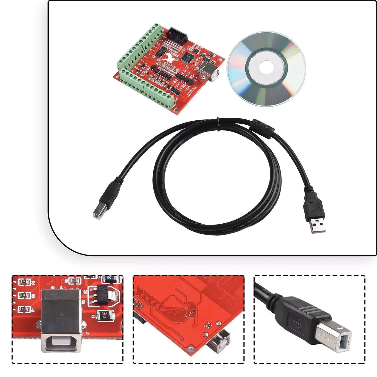 Plug&play CNC USB Breakout Board 4 Axis Interface Driver Controller For MACH 3