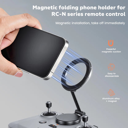 STARTRC Adjustable Magnetic Phone Stand for DJI RC-N3/N2/N1 Black with Silver