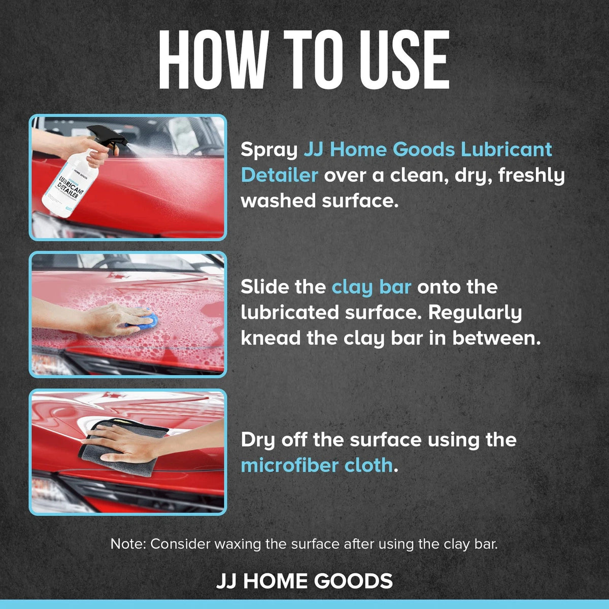 JJ Care Clay Bar Kit - Includes 3 Car Bars for Auto Detailing 300 grams