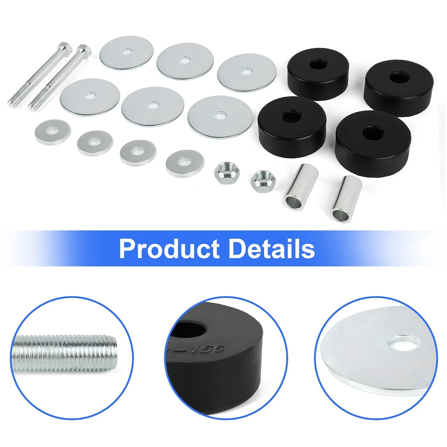 For 1965-1979 Ford Pickup Truck Radiator Core Support to Frame Hardware Pad Kit