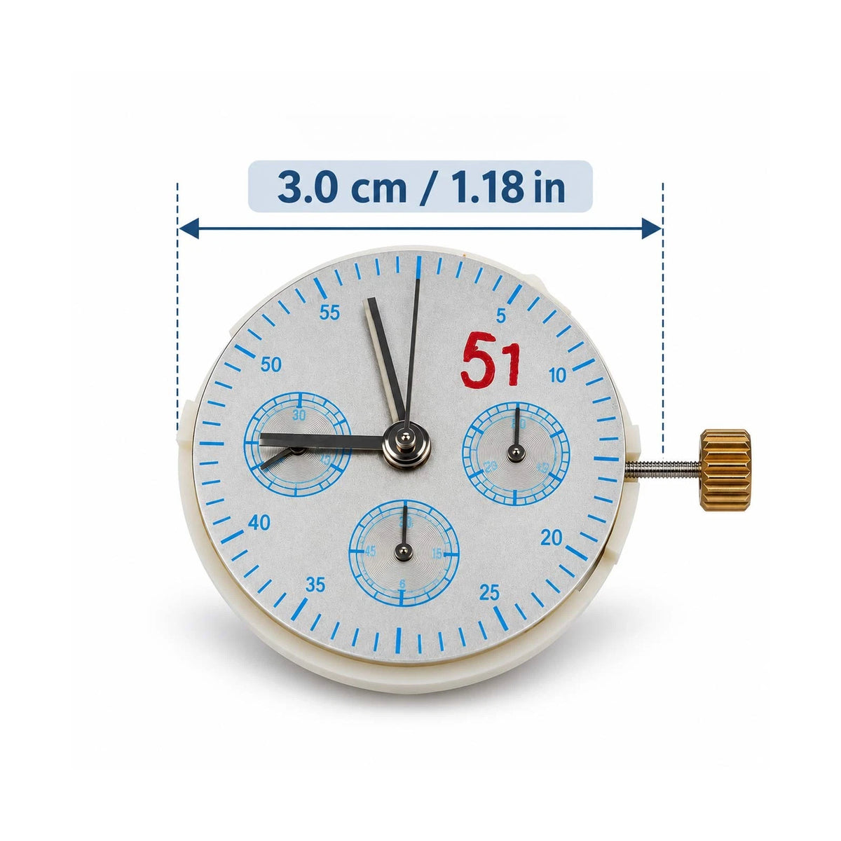 27-Jewel 30mm Chronograph Automatic Watch Movement Replacement For ETA 7753 775