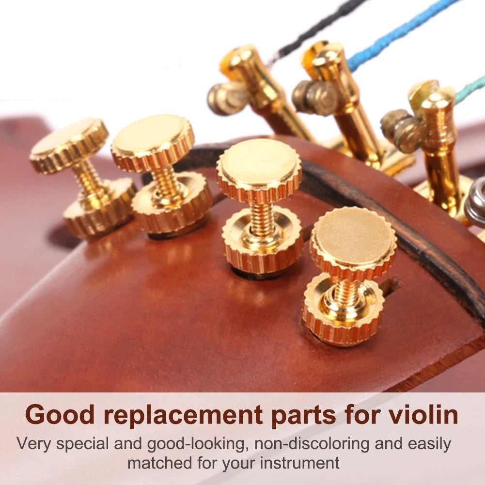 4Pcs Violin Fine Tuners, Gold Parts String Adjusters Replacement for...