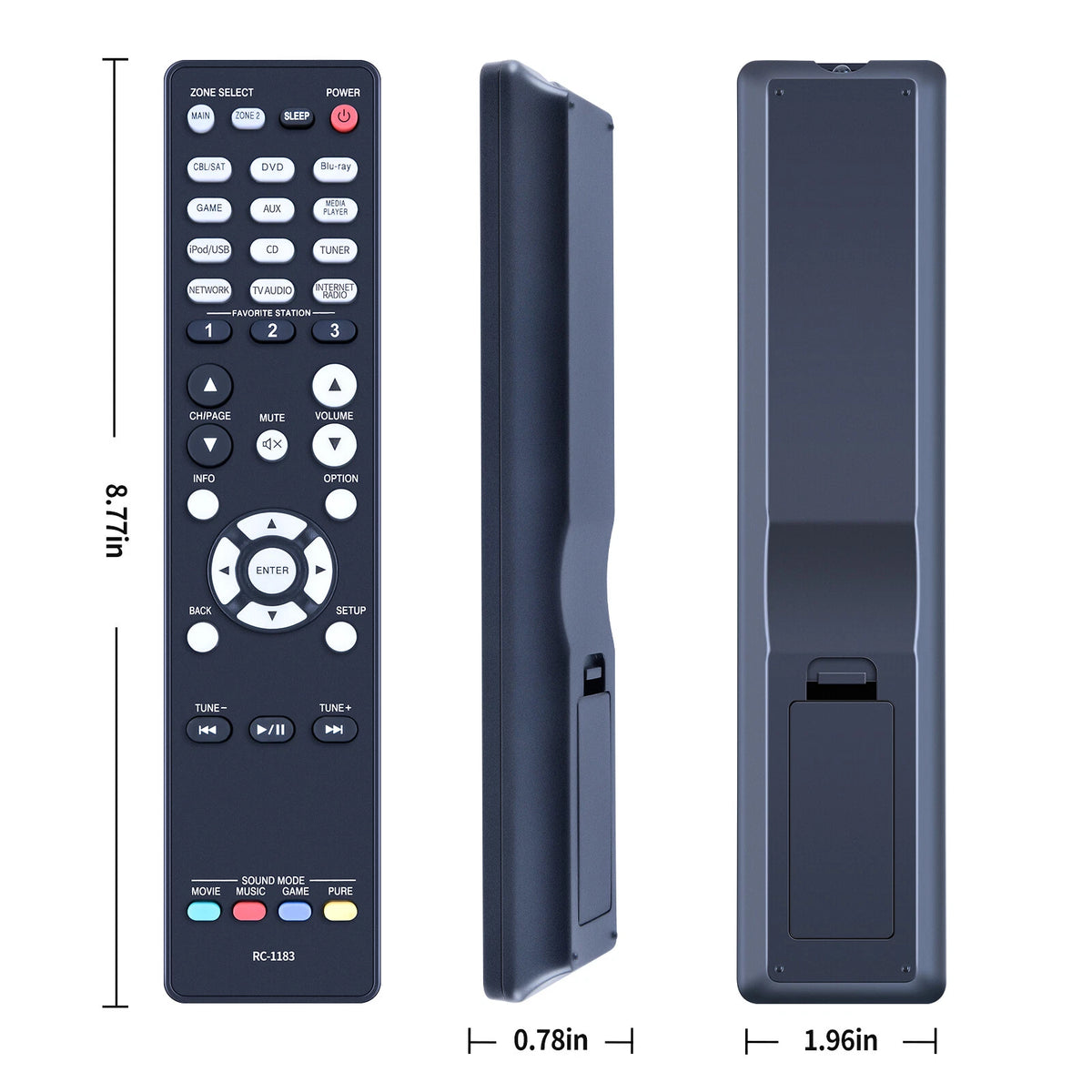 RC-1183 Remote Control For Denon AV Receiver AVR-E400 AVR-X2000 AVRX2000