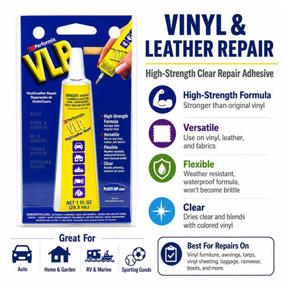 Plasti Dip VLP Vinyl & Leather Repair Adhesive, 1 fl oz, Clear 1 ounce,