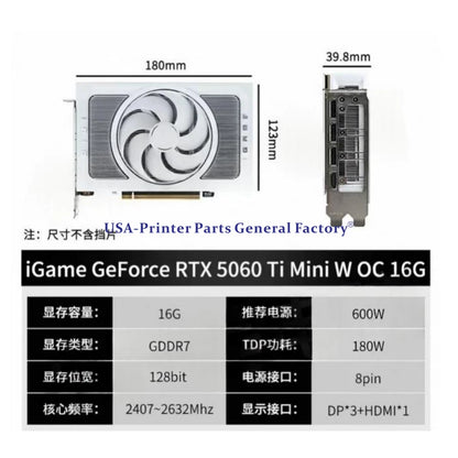For Colorful iGame GeForce RTX 5060 Ti Mini W OC 16GB GDDR7 ITX Graphics Card