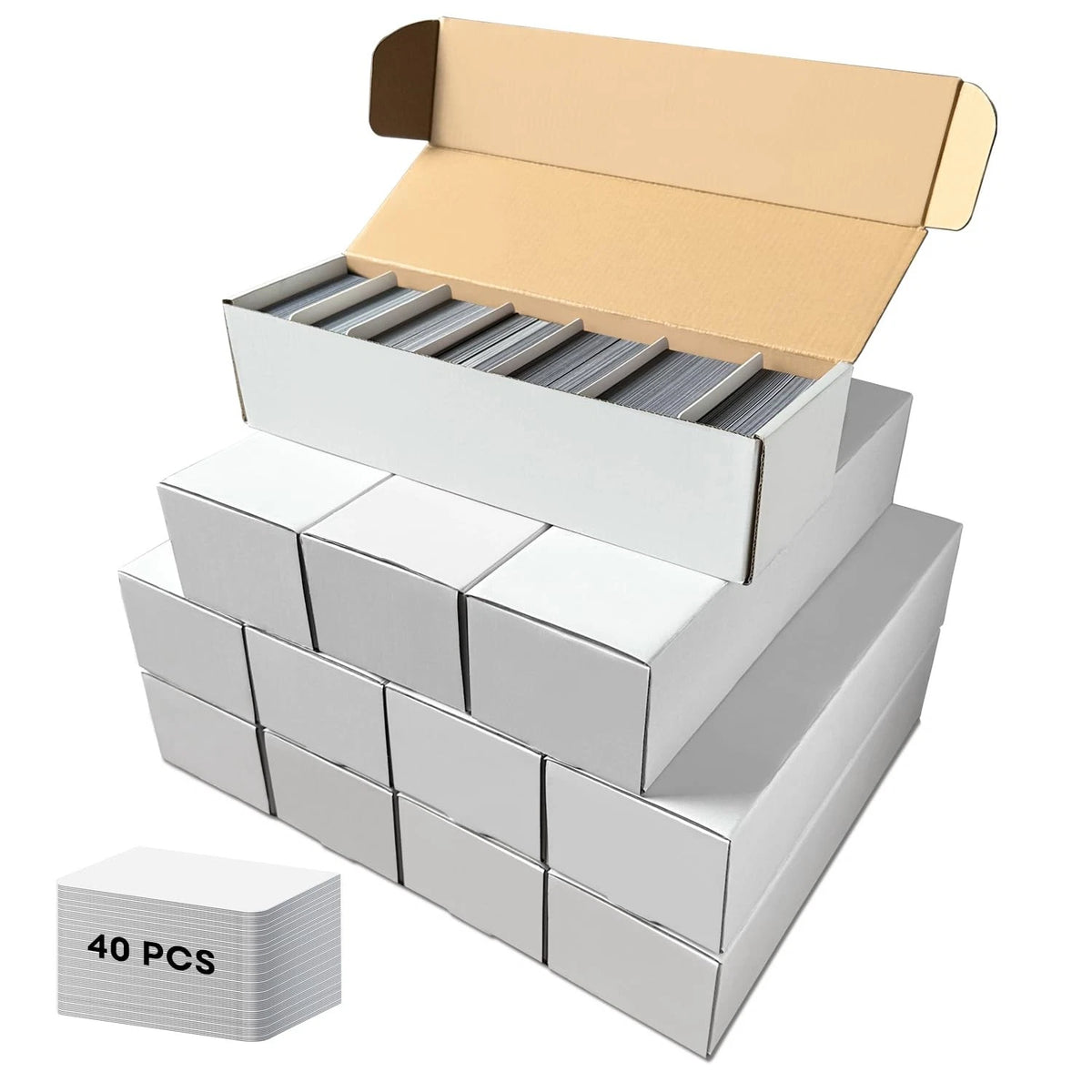 Fageverld Trading Card Storage Box with 40 12 count trading card boxes, White