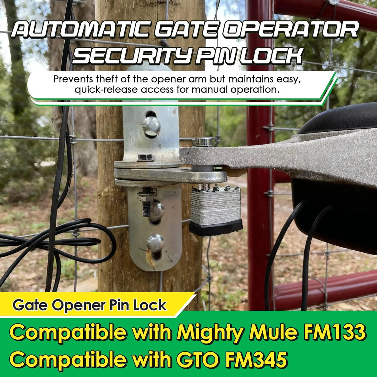 Feekoon Gate Operator Security Pin Lock, Compatible with Mighty Mule Silver