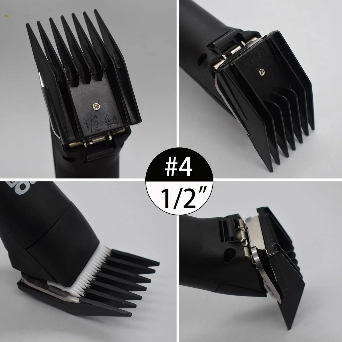 4 Pieces Professional A5-Style Animal Clipper Attachment Guard Guide Black