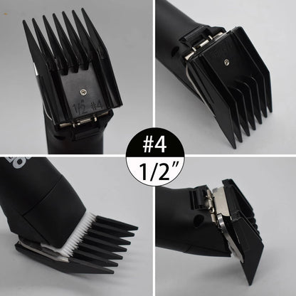 4 Pieces Professional A5-Style Animal Clipper Attachment Guard Guide Black