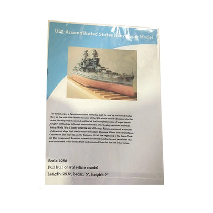 1/250 USS Arizona BB-39 Battleship Paper Model Ship Unassembled Unassembled Kit;
