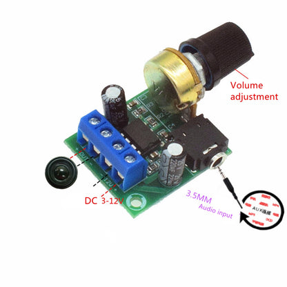 2* Adjustable Volume LM386 Mini Audio Power Amplifier Board DC3~12V Module D