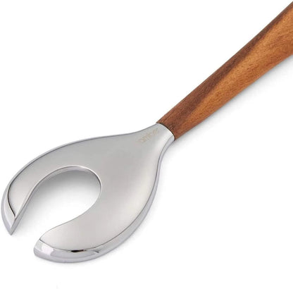 nambe Curvo Serving Fork | 13 Inch 1.2" H x 3.9" L x W, Brown