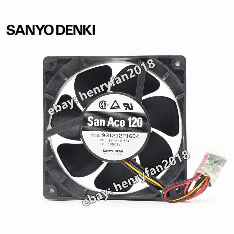 For SANYO 9G1212P1G04 DC 12V 0.83A 120*120*38MM 4wires Axial Cooling Fan San Ace