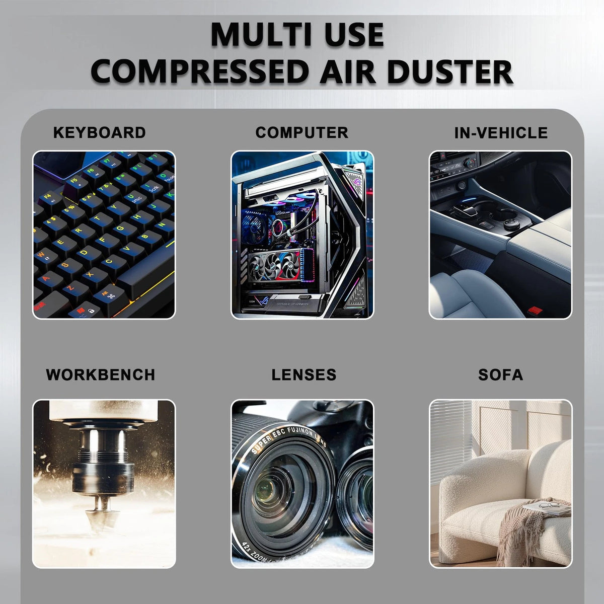 SDFM Electric Air Duster - 130000RPM Compressed Duster，3 Gear Black