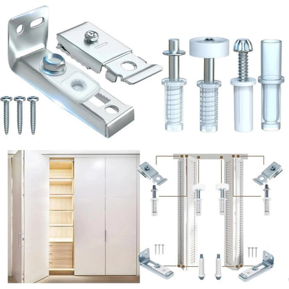Complete Bifold Door Hardware Replacement Kit for 1-1 3/8 Inch Thick Doors