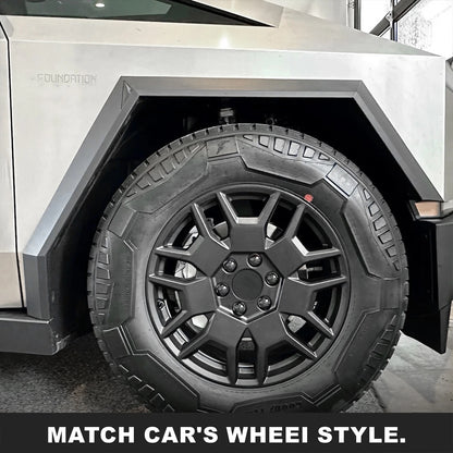For Tesla Cybertruck Lug Nut Covers & Center Caps (24 Lugs + 4 Caps) Matte Black