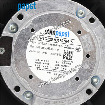 Ebmpapst R3G225-8317076415 Centrifugal Fan 220VAC 50/60Hz ??225MM 170/134W Fan