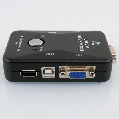 2-Port USB VGA KVM Switch Box For Mouse Keyboard Monitor Sharing 2 Computer PC