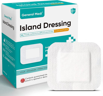 General Medi Sterile Island Dressing Bordered Gauze – 50 4 x 4(50 Count)