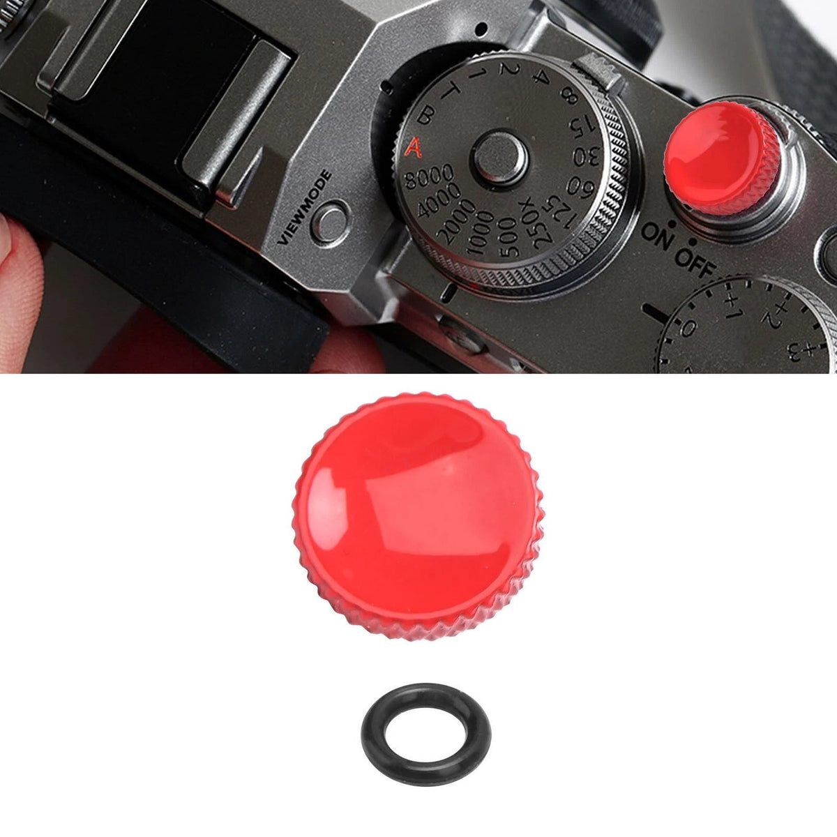 Red Concave Shutter Release Button Rubber Ring For Olympus For Leica For Canon