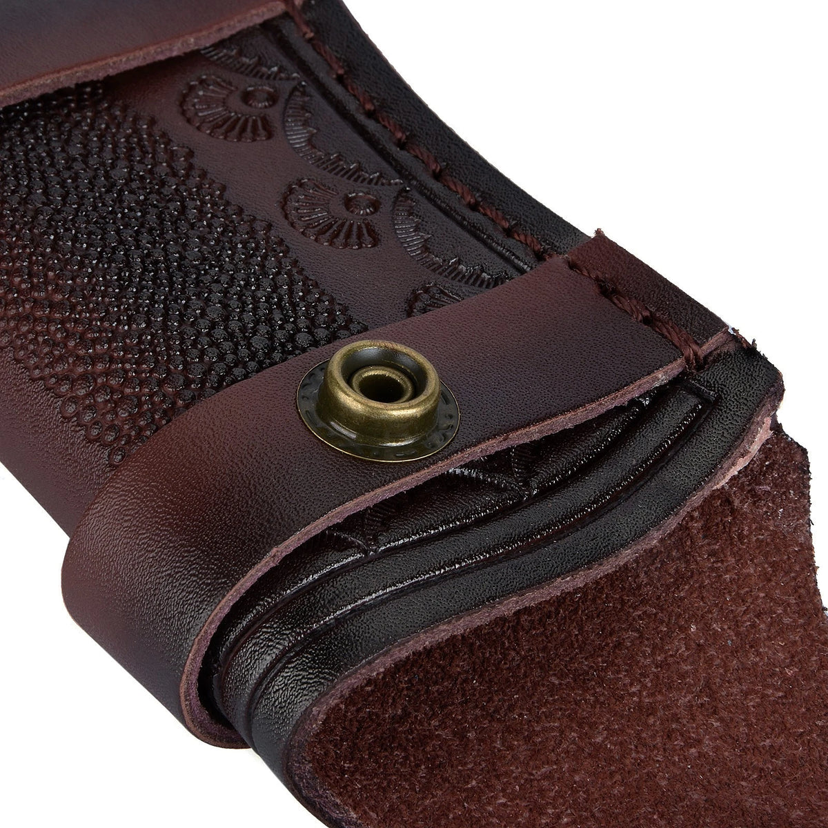 Leather 4'' Folding Knife Holder Sheath Leather Storage Pouch Belt Bag c