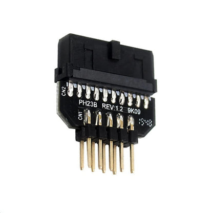 Black Panel Plug-in Adapter Computer Motherboard USB3.0 20pin To USB2.0 9pin,
