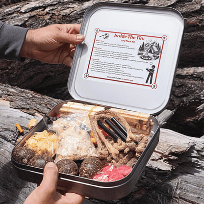 TinFerno Fire Starting Kit – 100pc Starter for Campfires, Large, Black