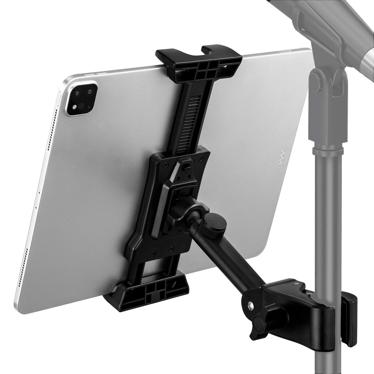 LZSIG Tablet Holder for Mic Stand, Adjustable iPad iPhone Mount X, Black
