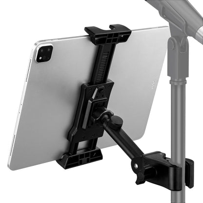 LZSIG Tablet Holder for Mic Stand, Adjustable iPad iPhone Mount X, Black