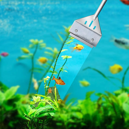 Kirecoo Algae Scraper for Glass Aquariums, 25.6" Fish Tank Cleaner, Silver