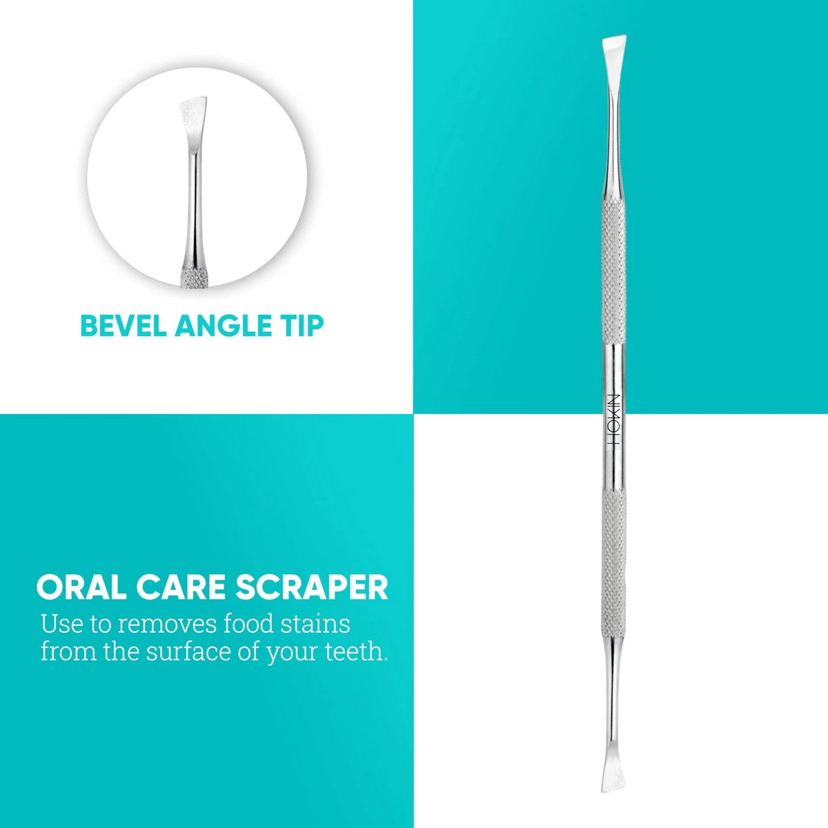 Dental Tools HOKIN Plaque Remover Teeth Cleaning Tool 4 Pcs Jet Black