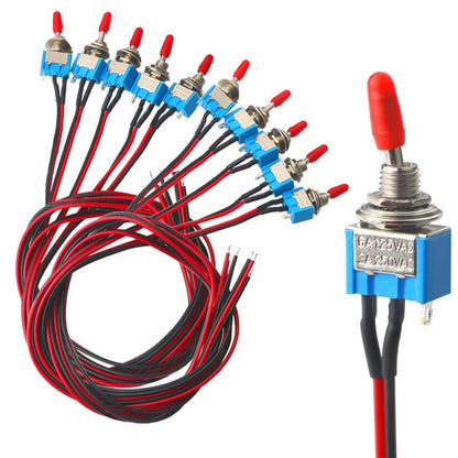 10* Professional Car Mini Toggle Switch With Pre-Wired For 6mm Mounting Hole
