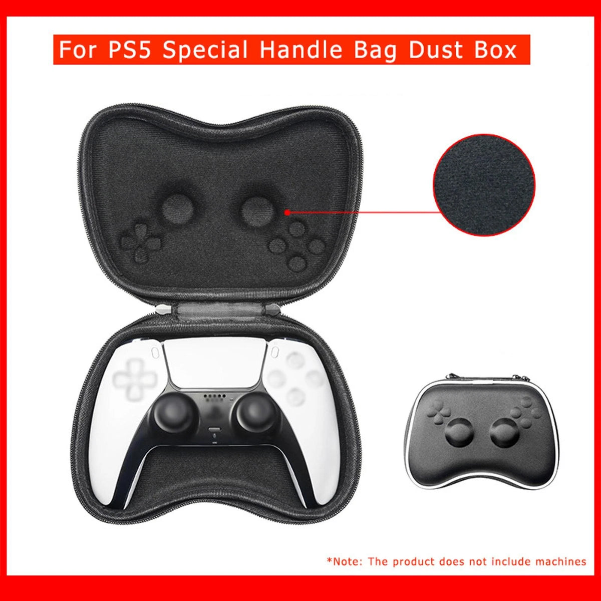 Black EVA Storage Box Carrying Case Protective Bag For PS5 DualSense Controller