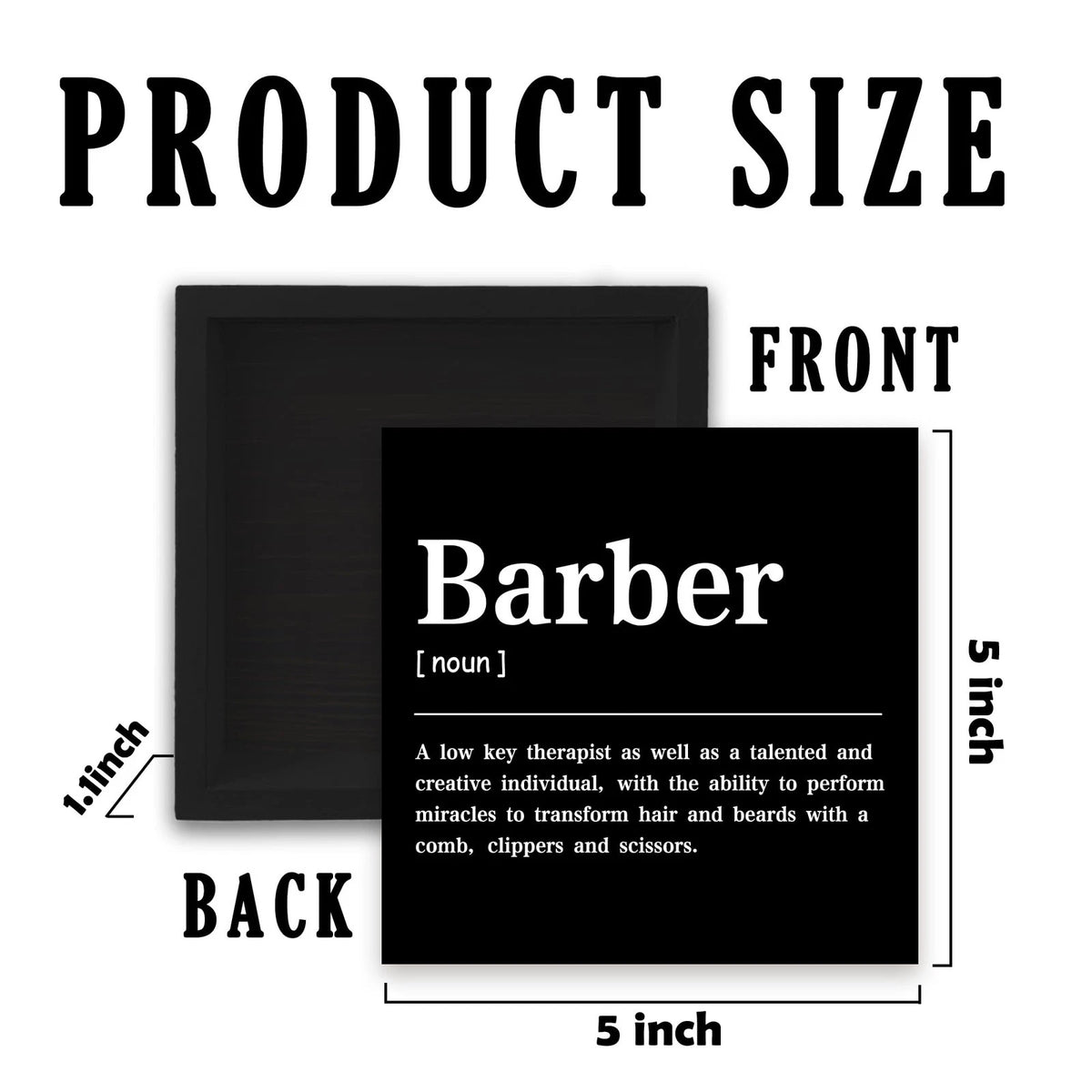 CUANFDDSF Barbershop Hair Salon Decor Wooden Box 5 x 5 inches, Barber - 1