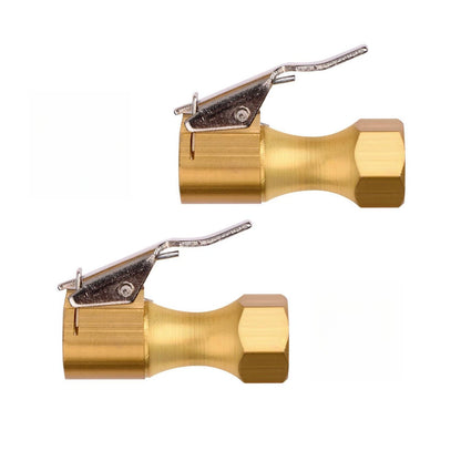 2PCS Open Flow Straight Lock-On Air Chuck with Clip for Tire Inflator Car Tool