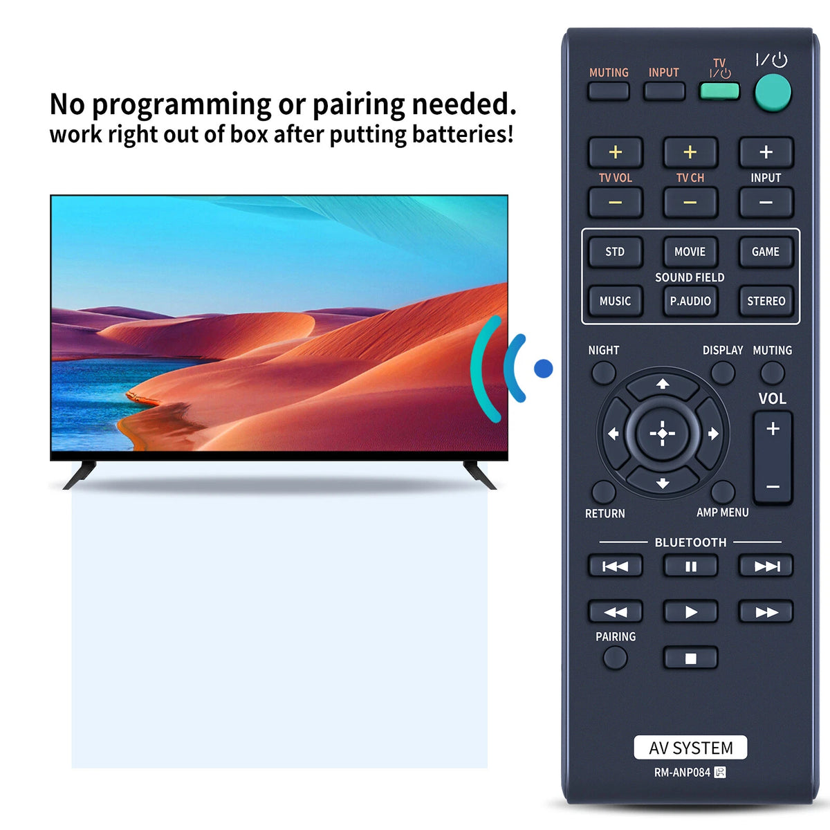 RM-ANP084 Remote Control For Sony Audio System HT-CT260 HT-CT260H HT-CT260HP