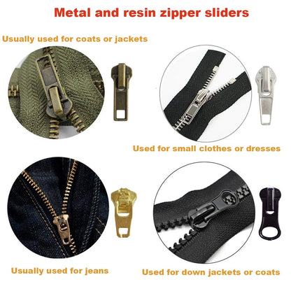 EuTengHao 169Pcs Zipper Repair Kit Replacement Silver/Gold/Black