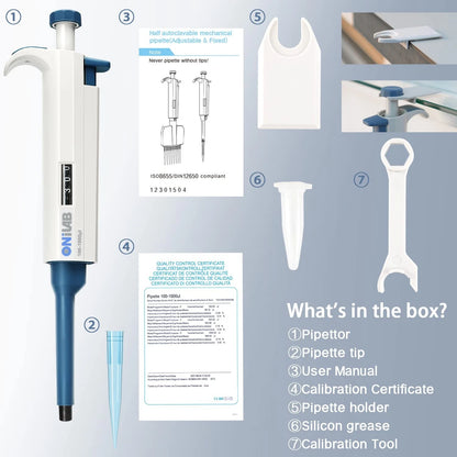 ONiLAB 5-50μl Single-Channel Manual Adjustable Variable Volume
