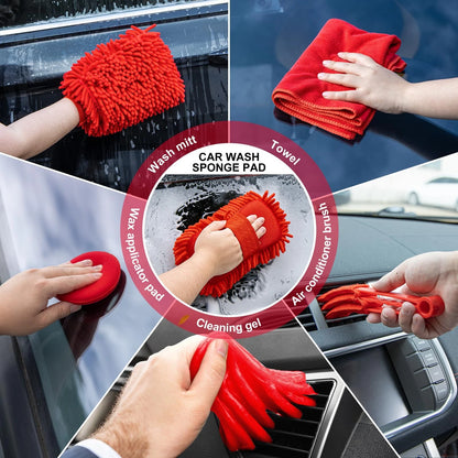 GPUSFAK 41Pcs Car Wash Cleaning Kit with High Power Handheld Vacuum