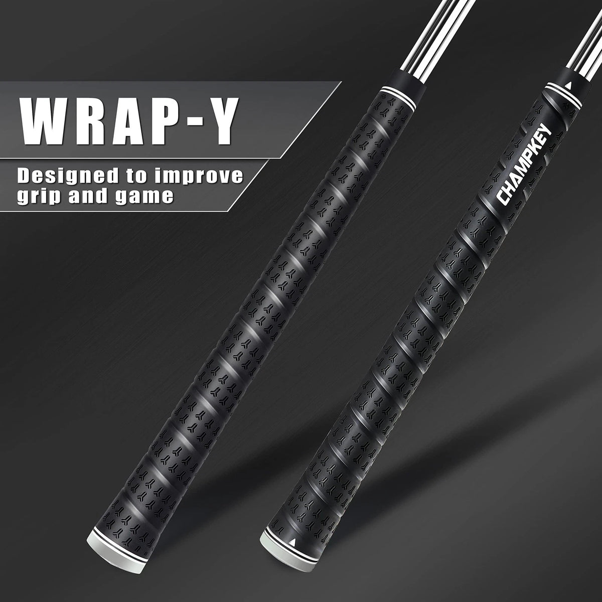 CHAMPKEY WRAP-Y Rubber Golf Grips 13 Pack Come with All Repair Kits - Black