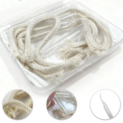 5PCS Oil Lamp Wicks with Glass Tube Holder - Wick White 1