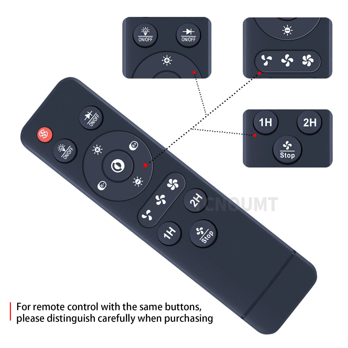Remote Control For PINFM Flush Mount Ceiling Fan,Bladeless Ceiling Fan