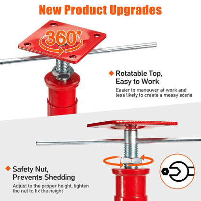 B4B BANG 4 BUCK House Jacks for Leveling Crawlspace, 21" - 43" (2 Pack), Red