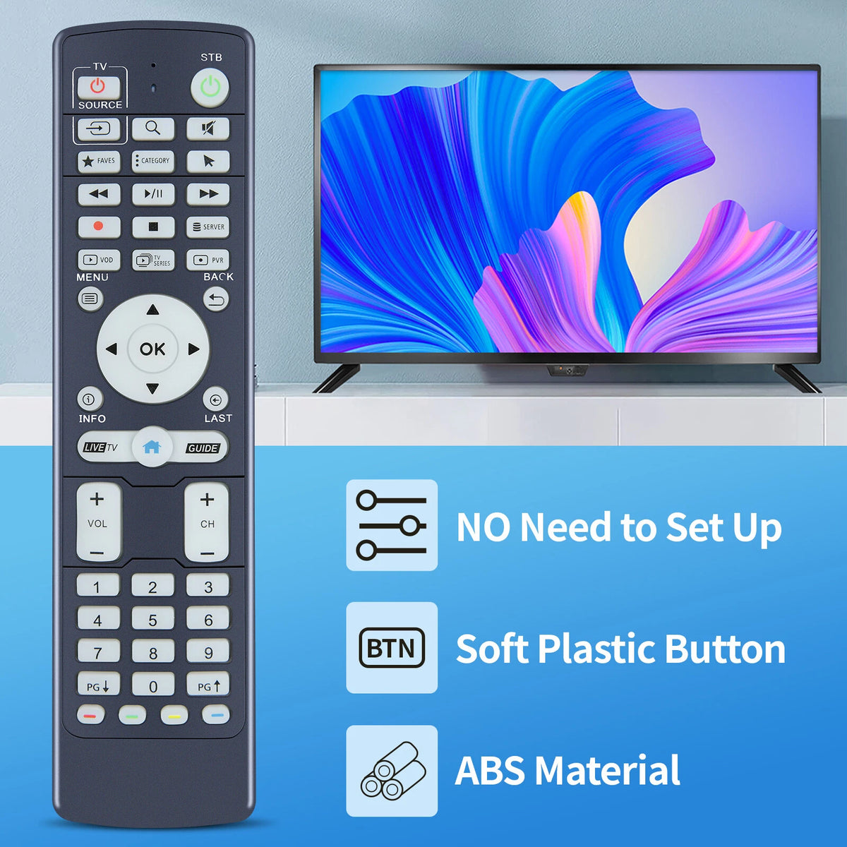 IR-100L Generic Replacement Compatible with BUZZ TV Set Top Boxes XR4000 XRS4500