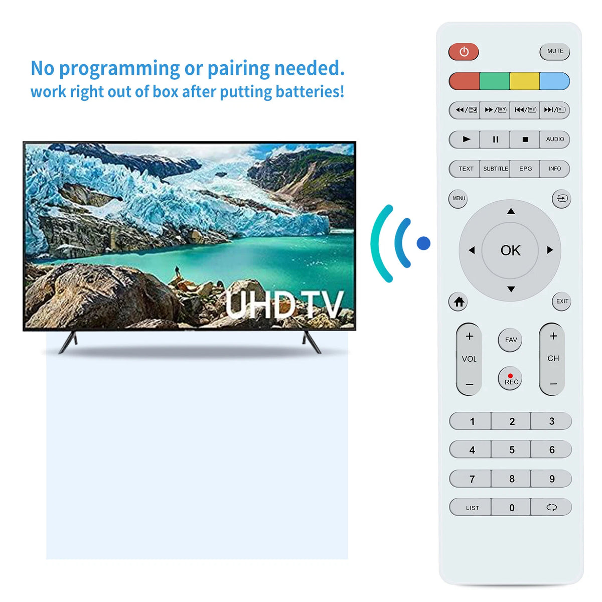 Replace Remote Control For Mystery MTV-2429LTA2 TV -white