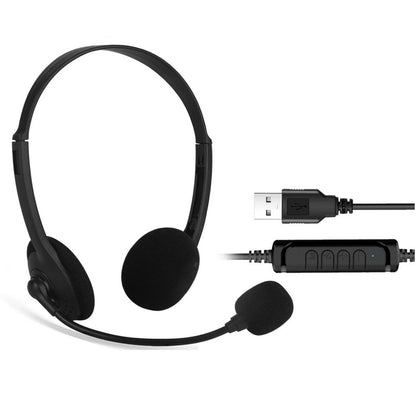 USB Headphone With Flexible Microphone Boom For Customer Service Job Call Center